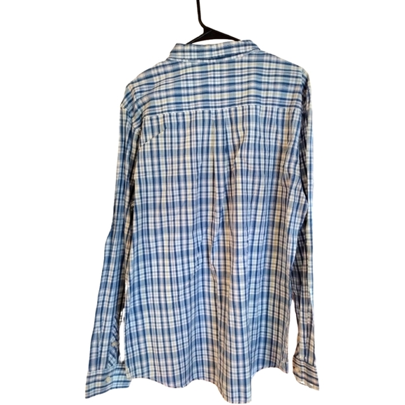 VURT Plaid Long Sleeve Button Up Casual Shirt, Size XL, White/Blue/Green - Picture 4 of 9